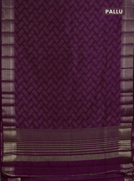 Semi Raw Silk Saree purple with allover butta prints and zari woven border