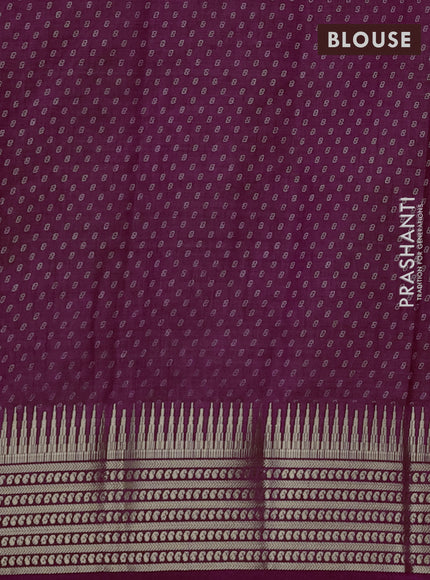 Semi Raw Silk Saree purple with allover butta prints and zari woven border