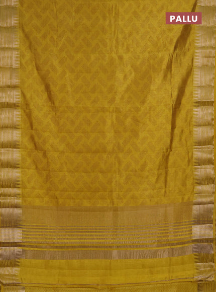 Semi Raw Silk Saree yellow with allover butta prints and zari woven border