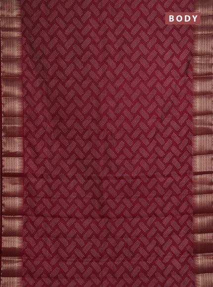 Semi Raw Silk Saree maroon with allover butta prints and zari woven border