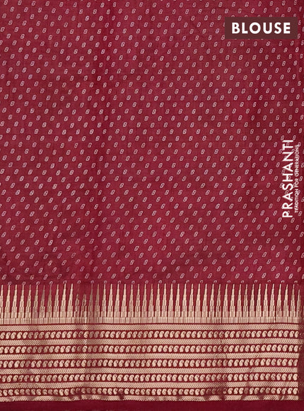 Semi Raw Silk Saree maroon with allover butta prints and zari woven border