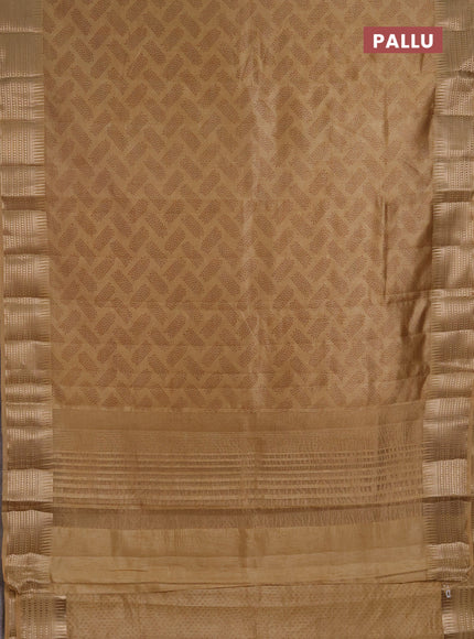 Semi Raw Silk Saree sandal with allover butta prints and zari woven border