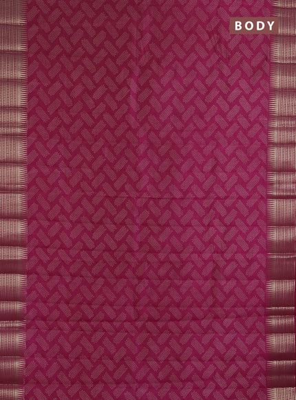 Semi Raw Silk Saree pink with allover butta prints and zari woven border
