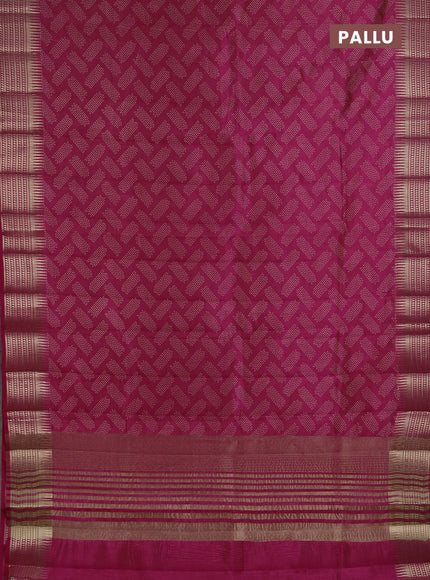 Semi Raw Silk Saree pink with allover butta prints and zari woven border