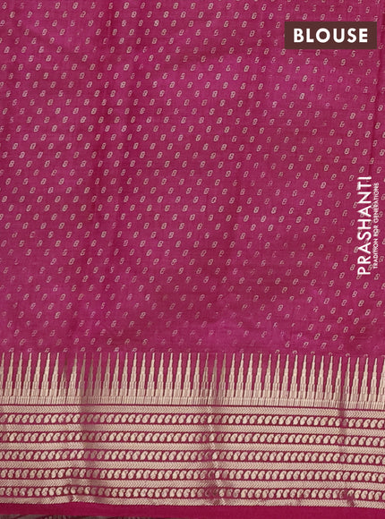 Semi Raw Silk Saree pink with allover butta prints and zari woven border