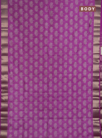 Semi Raw Silk Saree lavender with allover butta prints and zari woven border