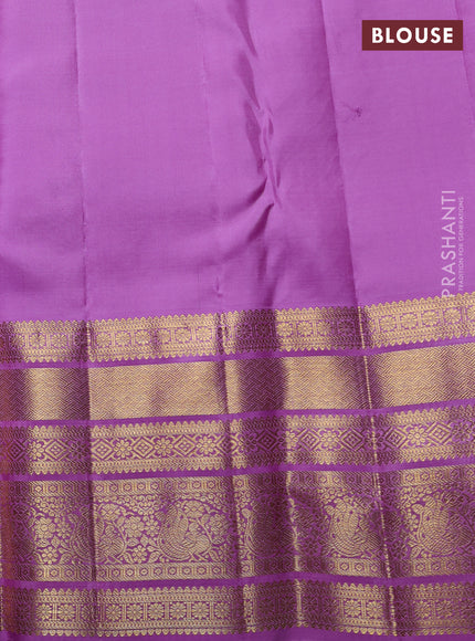 Pure kanchipuram Silk Saree lavender with allover zari woven brocade weaves and rich zari woven border