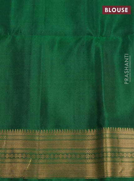 Pure Soft Silk Saree dual tone teal bluish green and green with floral zari woven buttas and zari woven border