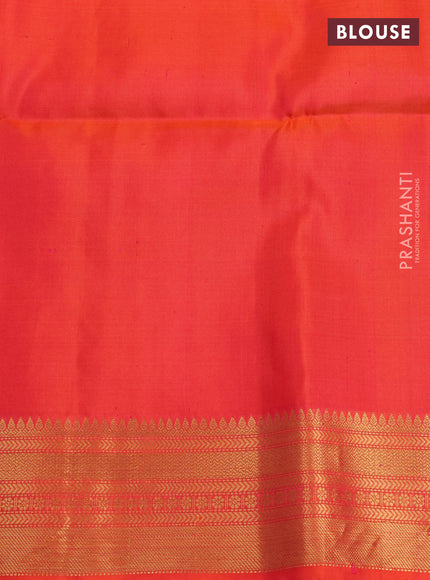 Pure Soft Silk Saree beige and dual tone pinkish orange with floral zari woven buttas and zari woven border