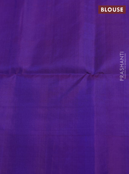Pure Soft Silk Saree dual tone bluish green and violet with allover zari weaves and zari woven border