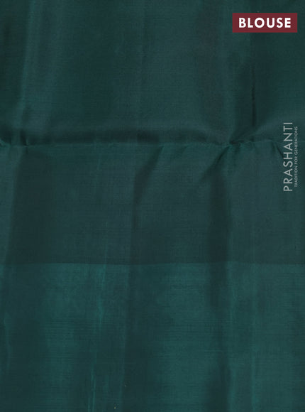 Pure Soft Silk Saree rust shade and bottle green with allover zari woven brocade weaves and zari woven border