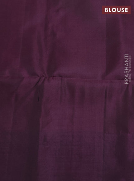 Pure Soft Silk Saree grey and wine shade with allover zari woven brocade weaves and zari woven border