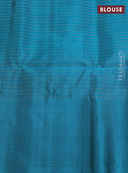 Pure Soft Silk Saree mehendi green and teal green with allover zari checks & buttas and simple border