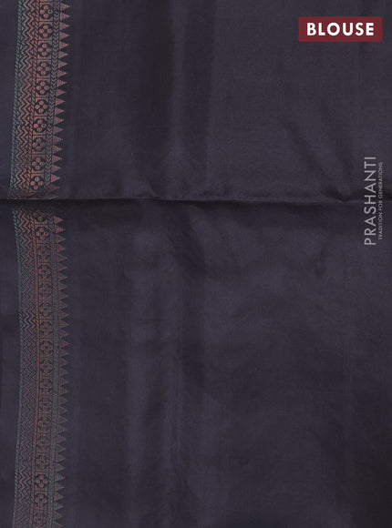 Pure Soft Silk Saree black with allover zari woven brocade weaves in borderless style