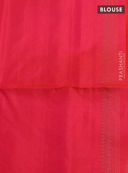 Pure Soft Silk Saree dual tone pink with allover zari woven brocade weaves in borderless style
