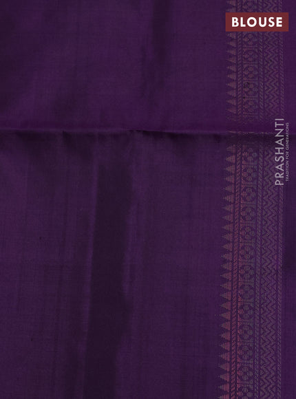 Pure Soft Silk Saree purple with allover zari woven brocade weaves in borderless style