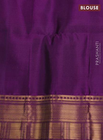 Pure Soft Silk Saree mehendi green and purple with allover zari woven brocade weaves and zari woven border