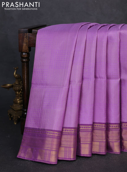 Pure Soft Silk Saree lavender and purple with allover zari woven brocade weaves and zari woven border