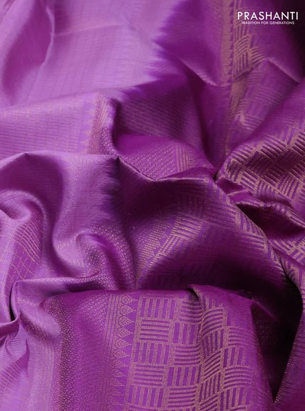 Pure Soft Silk Saree lavender and purple with allover zari woven brocade weaves and zari woven border