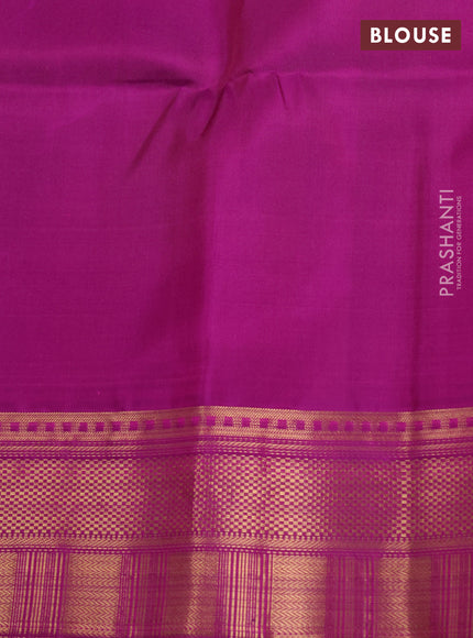 Pure Soft Silk Saree dual tone pinkish orange and purple with allover zari woven brocade weaves and zari woven border