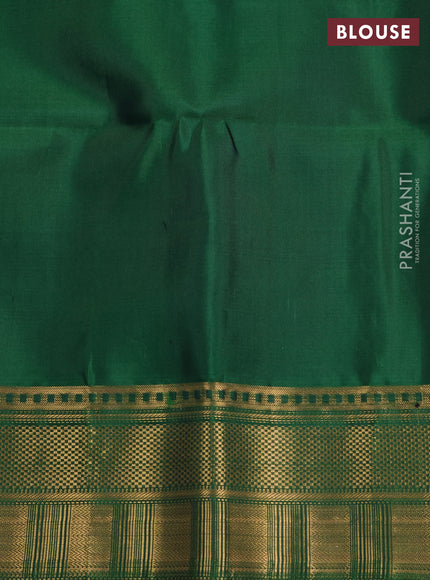 Pure Soft Silk Saree blue and green with allover zari woven brocade weaves and zari woven border