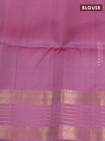 Pure Soft Silk Saree light pink and pastel purple with allover zari woven brocade weaves and rich zari woven border