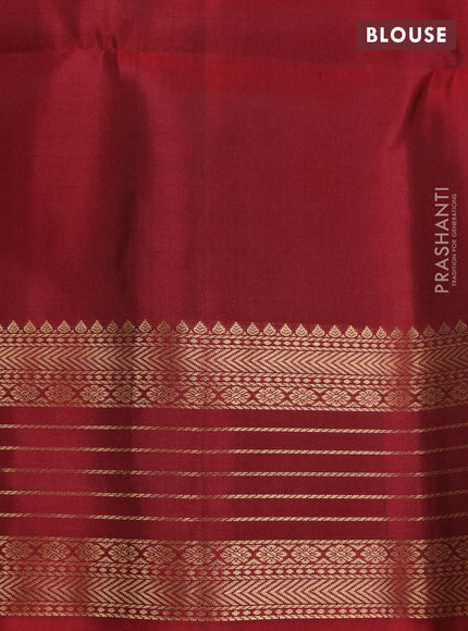 Pure Soft Silk Saree cs blue and maroon with allover zari woven brocade weaves and rich zari woven border
