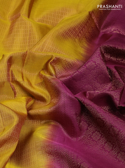 Pure Soft Silk Saree mustard green and wine shade with allover zari woven brocade weaves and rich zari woven border