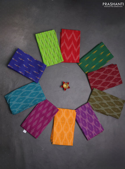 Ikat Cotton Blouse Bits Assorted colour & Design and pack of 10