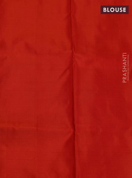 Venkatagiri Silk Saree red and orange with silver & gold zari woven buttas and piping border
