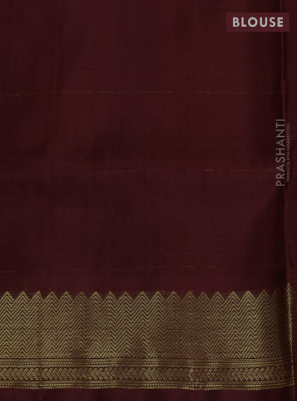 Venkatagiri Silk Saree coffee brown with zari woven buttas and long zari woven checked border