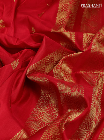 Venkatagiri Silk Saree red with zari woven buttas and long zari woven checked border