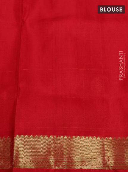 Venkatagiri Silk Saree red with zari woven buttas and long zari woven checked border