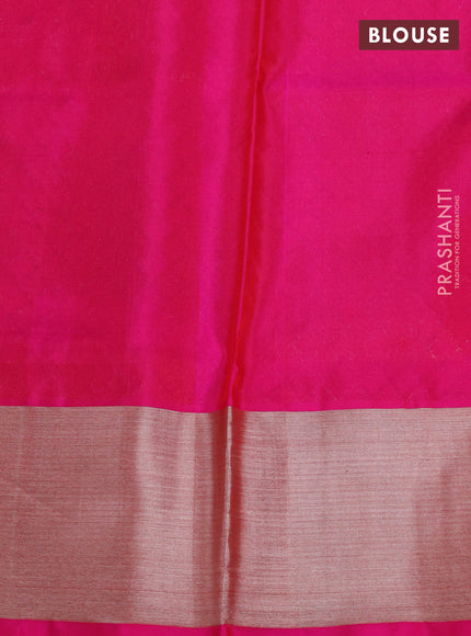 Venkatagiri Silk Saree purple and pink with silver zari woven deer buttas and silver zari woven border