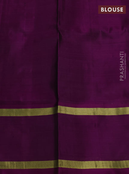 Venkatagiri Silk Saree purple with silver & gold zari woven floral buttas and rettapet zari woven border