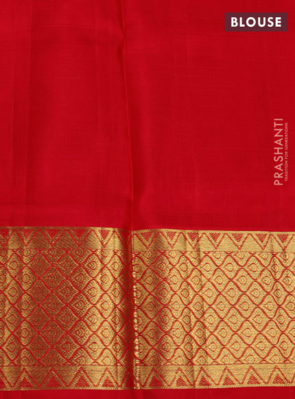 Venkatagiri Silk Saree red with zari woven geometric buttas and jamdhani weaving pallu