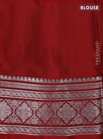 Venkatagiri Silk Saree deep maroon and maroon with allover silver zari weaves & buttas and rich silver zari woven border