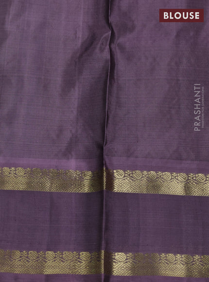Venkatagiri Silk Saree purple and rosy brown with zari woven buttas and rettapet zari woven border
