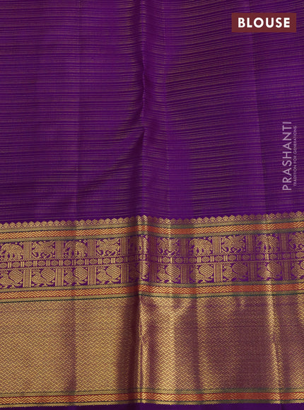 Pure kanchipuram silk saree purple with allover vairaosi pattern & zari buttas and rich zari woven border