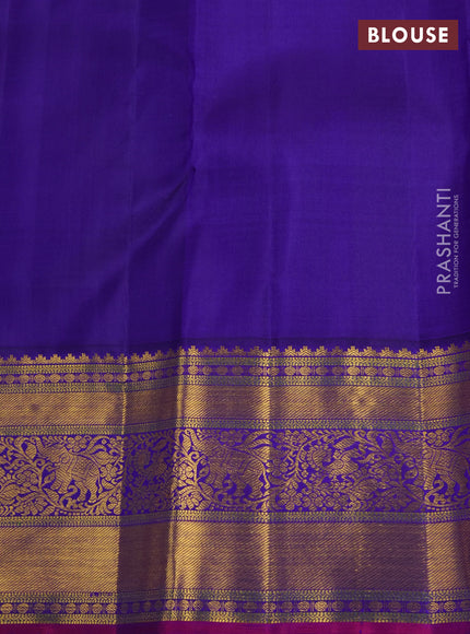 Pure kanchipuram silk saree blue with zari woven buttas and zari woven border