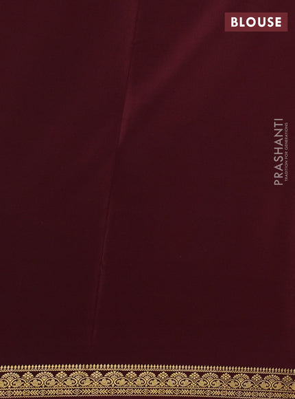 Pure mysore silk saree rustic orange and coffee brown with plain body and zari woven border