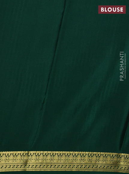 Pure mysore silk saree bottle green with allover zari woven butta weaves and zari woven border
