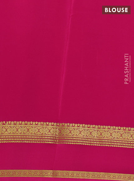 Pure mysore silk saree royal blue and pink with plain body and rettapet zari woven border