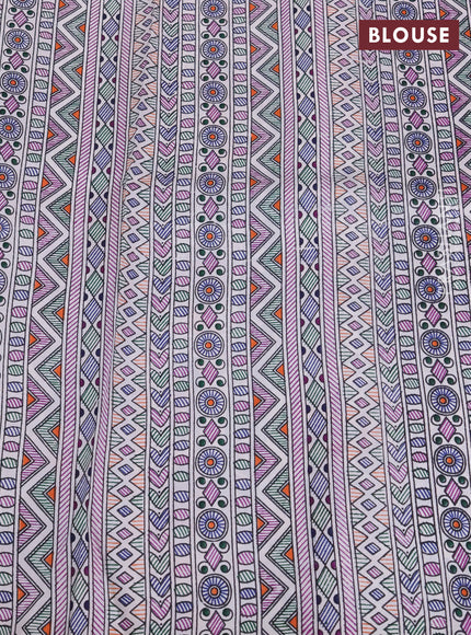 Pochampally silk saree deep maroon and off white with allover ikat butta weaves and temple design madhubani printed border