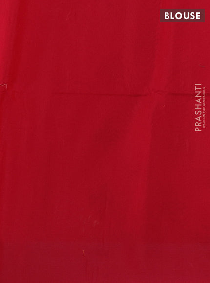 Kora silk cotton saree sunset orange and kumkum red with thread woven buttas and rettapet border