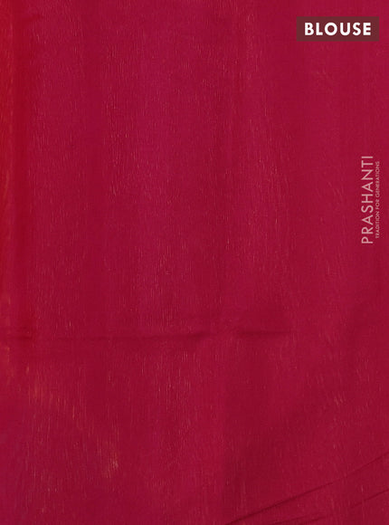 Kora silk cotton saree yellow and pink with zari woven buttas and simple border