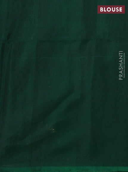 Kora silk cotton saree green with thread & zari woven buttas in borderless style