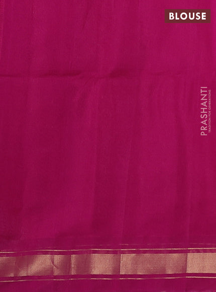Kora silk cotton saree dual tone dark mustard and magenta pink with zari woven buttas and zari woven border