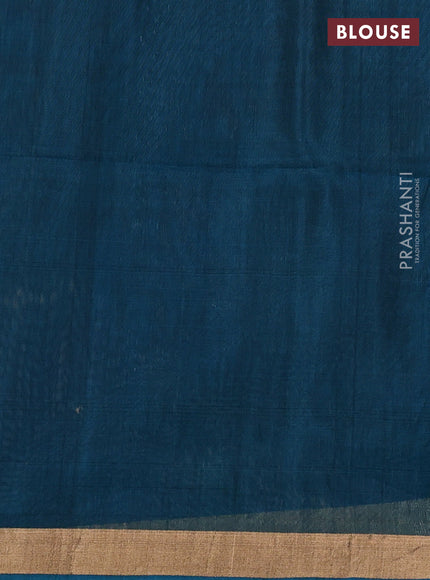 Kora silk cotton saree olive green and peacock green with allover silver zari woven buttas and zari woven border