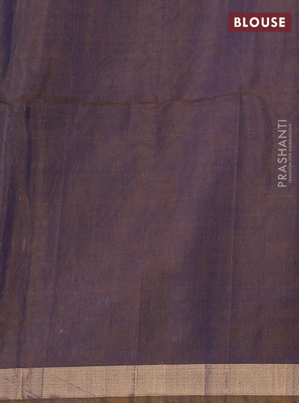 Kora silk cotton saree dual tone greenish blue and dual tone dark mustard with allover silver zari woven buttas and zari woven border
